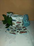 corbeille et lingettes lavable réutilisable