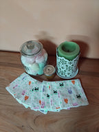 Lingettes en coton le lot de huit, motif petites têtes animaux