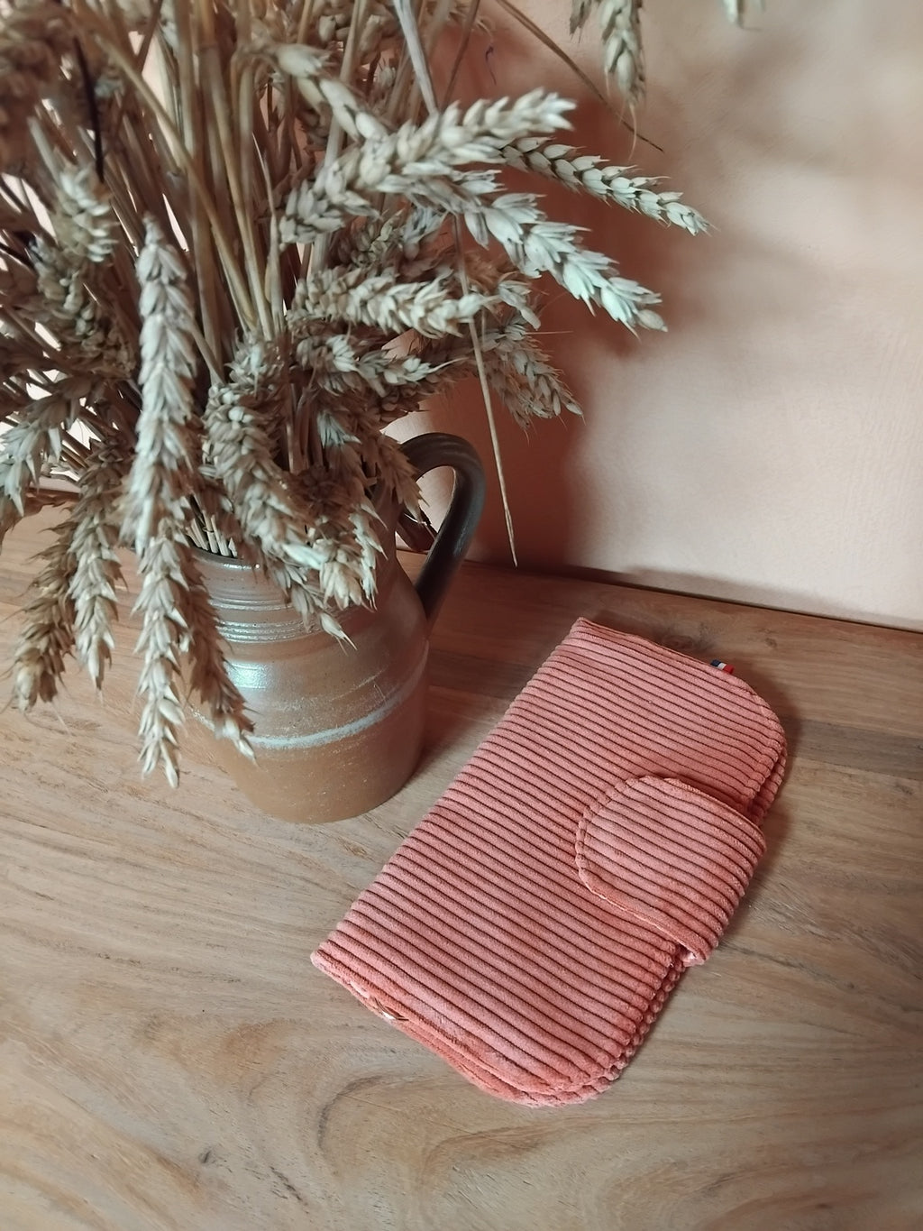Portefeuille en velours Corail